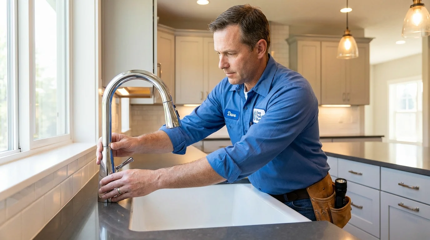 Kitchen faucet installation by Johns Plumbing LLC in Kimball